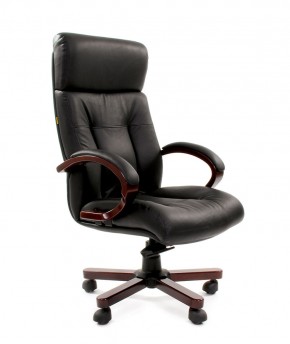 Кресло для руководителя CHAIRMAN  421 (Натуральная кожа) Черное в Александровском - alexsandrovskoe.ok-mebel.com | фото 1