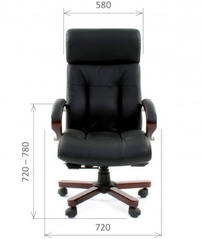 Кресло для руководителя CHAIRMAN  421 (Натуральная кожа) Черное в Александровском - alexsandrovskoe.ok-mebel.com | фото 4
