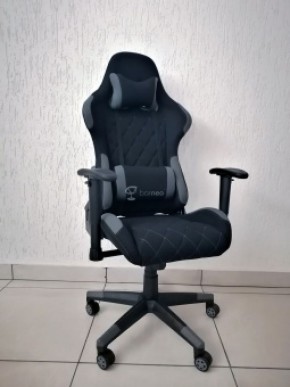 Кресло геймерское Barneo K-51 (черная ткань серые вставки) в Александровском - alexsandrovskoe.ok-mebel.com | фото