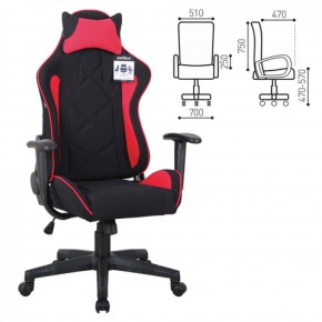 Кресло компьютерное BRABIX GT Racer GM-101 + подушка (ткань) черное/красное (531820) в Александровском - alexsandrovskoe.ok-mebel.com | фото 2