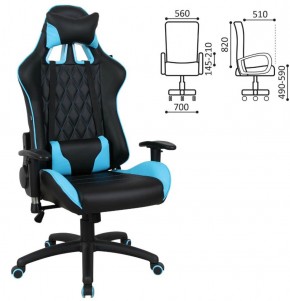 Кресло компьютерное BRABIX "GT Master GM-110" (черное/голубое) 531928 в Александровском - alexsandrovskoe.ok-mebel.com | фото 2
