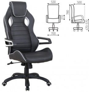 Кресло компьютерное BRABIX "Techno Pro GM-003" (черное/серое, вставки серые) 531814 в Александровском - alexsandrovskoe.ok-mebel.com | фото 2