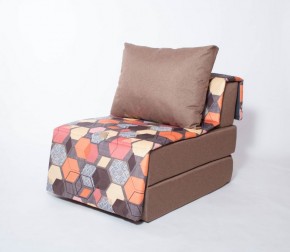 Кресло-кровать бескаркасное Харви (коричневый-геометрия браун) в Александровском - alexsandrovskoe.ok-mebel.com | фото