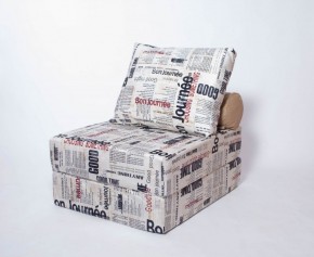 Кресло-кровать-пуф бескаркасное Прайм (Газета) в Александровском - alexsandrovskoe.ok-mebel.com | фото