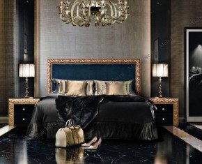 Кровать 2-х спальная (1,6 м) Тиффани Premium черная/золото с мягким элементом (Антрацит) с подъемным механизмомарт (ТФКР-3[3](П) в Александровском - alexsandrovskoe.ok-mebel.com | фото 2