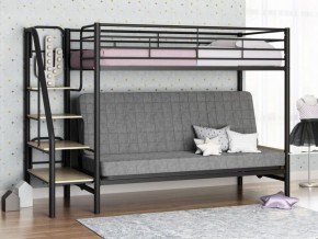 Кровать двухъярусная с диваном "Мадлен-3" (Черный/Серый) в Александровском - alexsandrovskoe.ok-mebel.com | фото 1