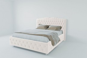 Кровать Нягань с ПМ 1200 (экокожа белая) в Александровском - alexsandrovskoe.ok-mebel.com | фото 2