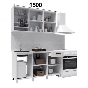 Кухня ДИОР 1500 (Белый/Дуб Крафт белый) в Александровском - alexsandrovskoe.ok-mebel.com | фото 2