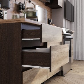 Кухня Энигма 1.6 м (венге/дуб каньон) в Александровском - alexsandrovskoe.ok-mebel.com | фото 2