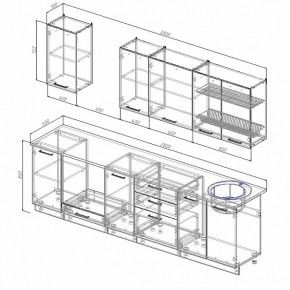 Кухонный гарнитур Антрацит 2800 (Стол. 26мм) в Александровском - alexsandrovskoe.ok-mebel.com | фото 2