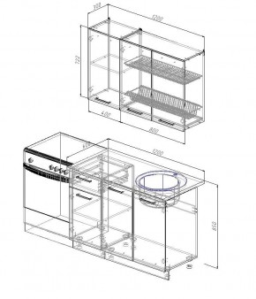 Кухонный гарнитур Бланка 1200 (Стол. 38мм) в Александровском - alexsandrovskoe.ok-mebel.com | фото 2