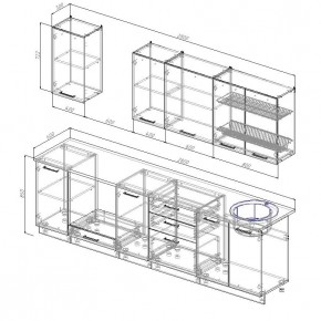 Кухонный гарнитур Капри 2800 (Стол. 38мм) в Александровском - alexsandrovskoe.ok-mebel.com | фото 2