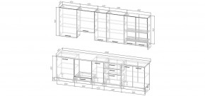 Кухонный гарнитур Меренга 3000 h950 (Стол. 26мм) в Александровском - alexsandrovskoe.ok-mebel.com | фото 2