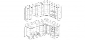 Кухонный гарнитур Старое Дерево 2200*1600 h950 (Стол. 26мм) в Александровском - alexsandrovskoe.ok-mebel.com | фото 2