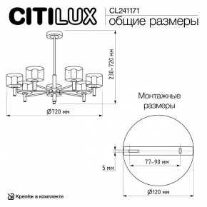 Люстра на штанге Citilux ELAN CL241171 в Александровском - alexsandrovskoe.ok-mebel.com | фото 12