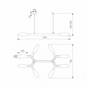 Люстра на штанге Eurosvet Covalent 30180 черный в Александровском - alexsandrovskoe.ok-mebel.com | фото 3