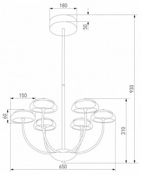 Люстра на штанге Eurosvet Fungo 50388 LED черный в Александровском - alexsandrovskoe.ok-mebel.com | фото 4