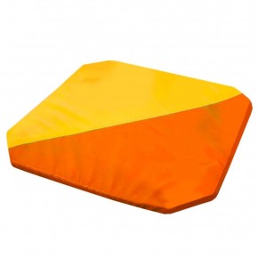 Мат гимнастический 1,3x1,3x0,05м складной скошенные углы цв.оранжевый-желтый в Александровском - alexsandrovskoe.ok-mebel.com | фото 1