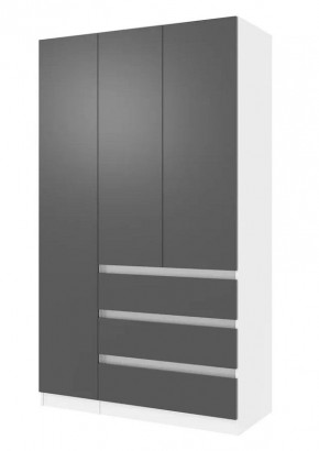 ПАРУС Шкаф 3х- ств. 1200 (белый/графит) в Александровском - alexsandrovskoe.ok-mebel.com | фото