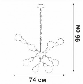 Подвесная люстра Vitaluce V4750 V4750-1/8 в Александровском - alexsandrovskoe.ok-mebel.com | фото 2