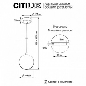 Подвесной светильник Citilux Адам Смарт CL228B011 в Александровском - alexsandrovskoe.ok-mebel.com | фото 5