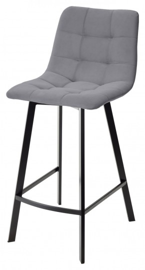 Полубарный стул CHILLI-QB SQUARE серый #27, велюр / черный каркас (H=66cm) М-City в Александровском - alexsandrovskoe.ok-mebel.com | фото 1