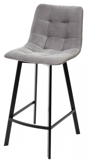 Полубарный стул CHILLI-QB SQUARE светло-серый #26, велюр / черный каркас (H=66cm) М-City в Александровском - alexsandrovskoe.ok-mebel.com | фото 1