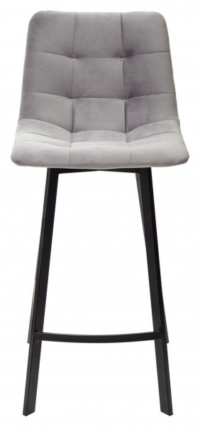 Полубарный стул CHILLI-QB SQUARE светло-серый #26, велюр / черный каркас (H=66cm) М-City в Александровском - alexsandrovskoe.ok-mebel.com | фото 3