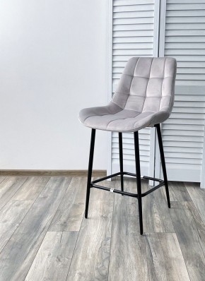 Полубарный стул ХОФМАН, цвет H-09 Светло-серый, велюр / черный каркас H=63cm М-City в Александровском - alexsandrovskoe.ok-mebel.com | фото 2