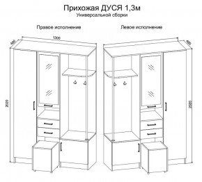 Прихожая Дуся 1.3 УНИ (Дуб Бунратти/Белый Бриллиант) в Александровском - alexsandrovskoe.ok-mebel.com | фото 2