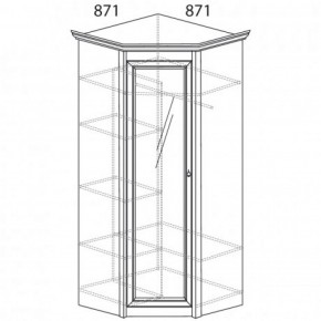 Шкаф угловой №641 "Флоренция" Фасад глухой (угол 871*871) Дуб оксфорд в Александровском - alexsandrovskoe.ok-mebel.com | фото 2