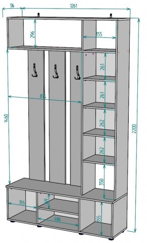 Прихожая с зеркалом V20_M в Александровском - alexsandrovskoe.ok-mebel.com | фото 2