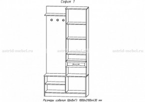 Прихожая София 1 в Александровском - alexsandrovskoe.ok-mebel.com | фото 2