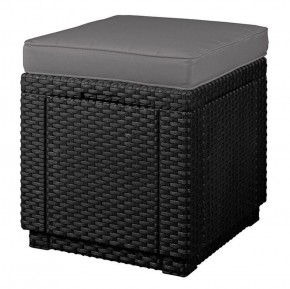 Пуфик Куб с подушкой (Cube with cushion) графит - прохладный серый в Александровском - alexsandrovskoe.ok-mebel.com | фото 1