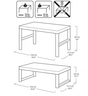 Раскладной стол Лион с регулируемой высотой столешницы (Lyon rattan table) графит (h400/650) в Александровском - alexsandrovskoe.ok-mebel.com | фото 3