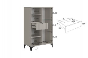 РИЧ Комод 2 со стеклом в Александровском - alexsandrovskoe.ok-mebel.com | фото 3