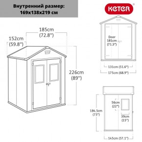 Сарай Манор 6*5 TWF (два окна на фасаде) MANOR 6x5 DD (two windows at the front) в Александровском - alexsandrovskoe.ok-mebel.com | фото 2