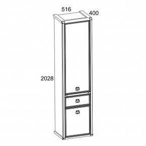 Шкаф 2D1S, MAGELLAN, цвет Сосна винтаж в Александровском - alexsandrovskoe.ok-mebel.com | фото 2