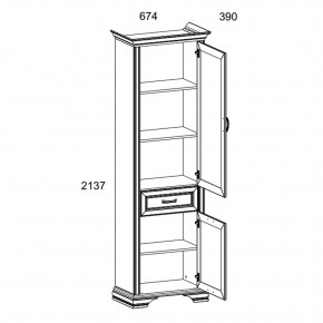 Шкаф 2D1S, MONAKO, цвет Сосна винтаж/дуб анкона в Александровском - alexsandrovskoe.ok-mebel.com | фото 3