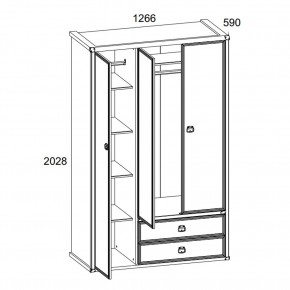 Шкаф 3DG2S, MAGELLAN, цвет Сосна винтаж в Александровском - alexsandrovskoe.ok-mebel.com | фото 4