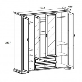 Шкаф 4D2S Z , MONAKO, цвет Сосна винтаж в Александровском - alexsandrovskoe.ok-mebel.com | фото