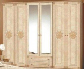 Шкаф 6-и дверный с зеркалами (02.146) Рома (беж) в Александровском - alexsandrovskoe.ok-mebel.com | фото