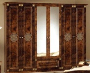 Шкаф 6-и дверный с зеркалами (02.146) Рома (орех) в Александровском - alexsandrovskoe.ok-mebel.com | фото