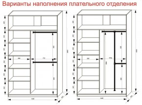 Шкаф-купе 1400 серии SOFT D8+D2+B2+PL4 (2 ящика+F обр.штанга) профиль «Графит» в Александровском - alexsandrovskoe.ok-mebel.com | фото 7