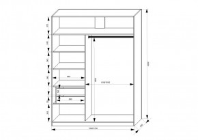 Шкаф-купе 1500 серии NEW CLASSIC K3+K3+B2+PL1 (2 ящика+1 штанга) профиль «Капучино» в Александровском - alexsandrovskoe.ok-mebel.com | фото 3