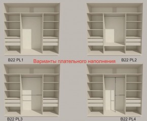 Шкаф-купе 2100 серии SOFT D2+D7+D3+B22+PL2 (по 2 ящика лев/прав+1штанга+1полка) профиль «Графит» в Александровском - alexsandrovskoe.ok-mebel.com | фото 6