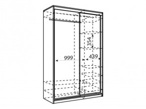 Шкаф-купе Рене 1500 вариант 1 (ЛДСП/ЛДСП) в Александровском - alexsandrovskoe.ok-mebel.com | фото 4