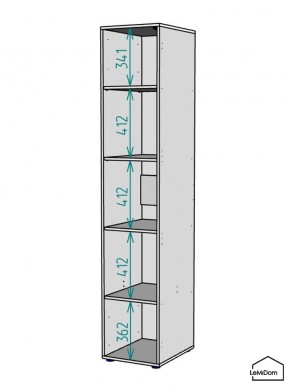 Шкаф Linnea MHR-1-2 2050х400х510 (ДВ-М 11.1.25) в Александровском - alexsandrovskoe.ok-mebel.com | фото 3