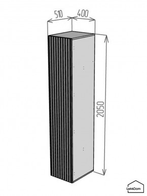 Шкаф Linnea MHR-1 2050х400х510 (ДВ-М 11.1.25) в Александровском - alexsandrovskoe.ok-mebel.com | фото 2