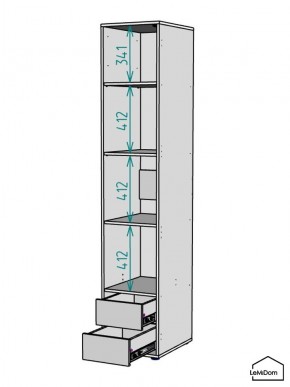 Шкаф Linnea MHR-1-4 2050х400х510 (ДВ-М 11.1.25) в Александровском - alexsandrovskoe.ok-mebel.com | фото 3